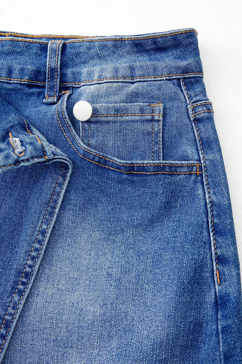 Wrapped Crossed Waist Denim Mini Skirt.