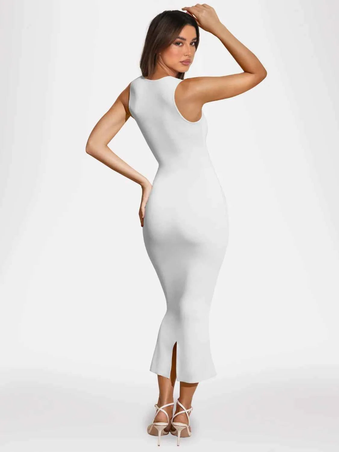 Slit Back Sleeveless Maxi Tank Dress