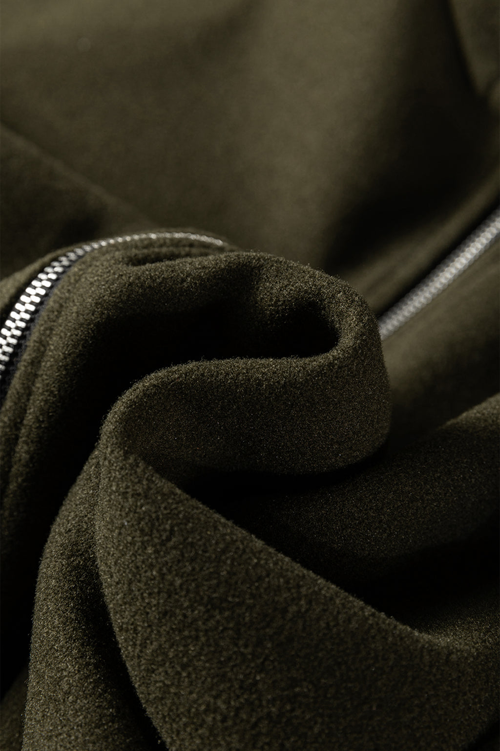 Four Leaf Clover Contrast Cuffed Drop Shoulder Zip up Tunic Hoodie