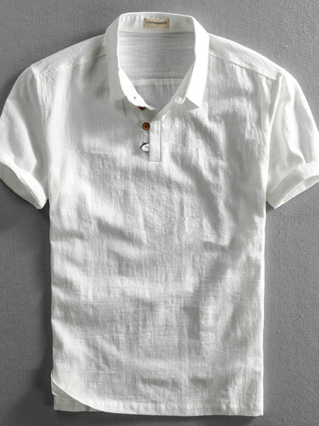 Grey Cotton Short Sleeve Polo Plus Size for men.