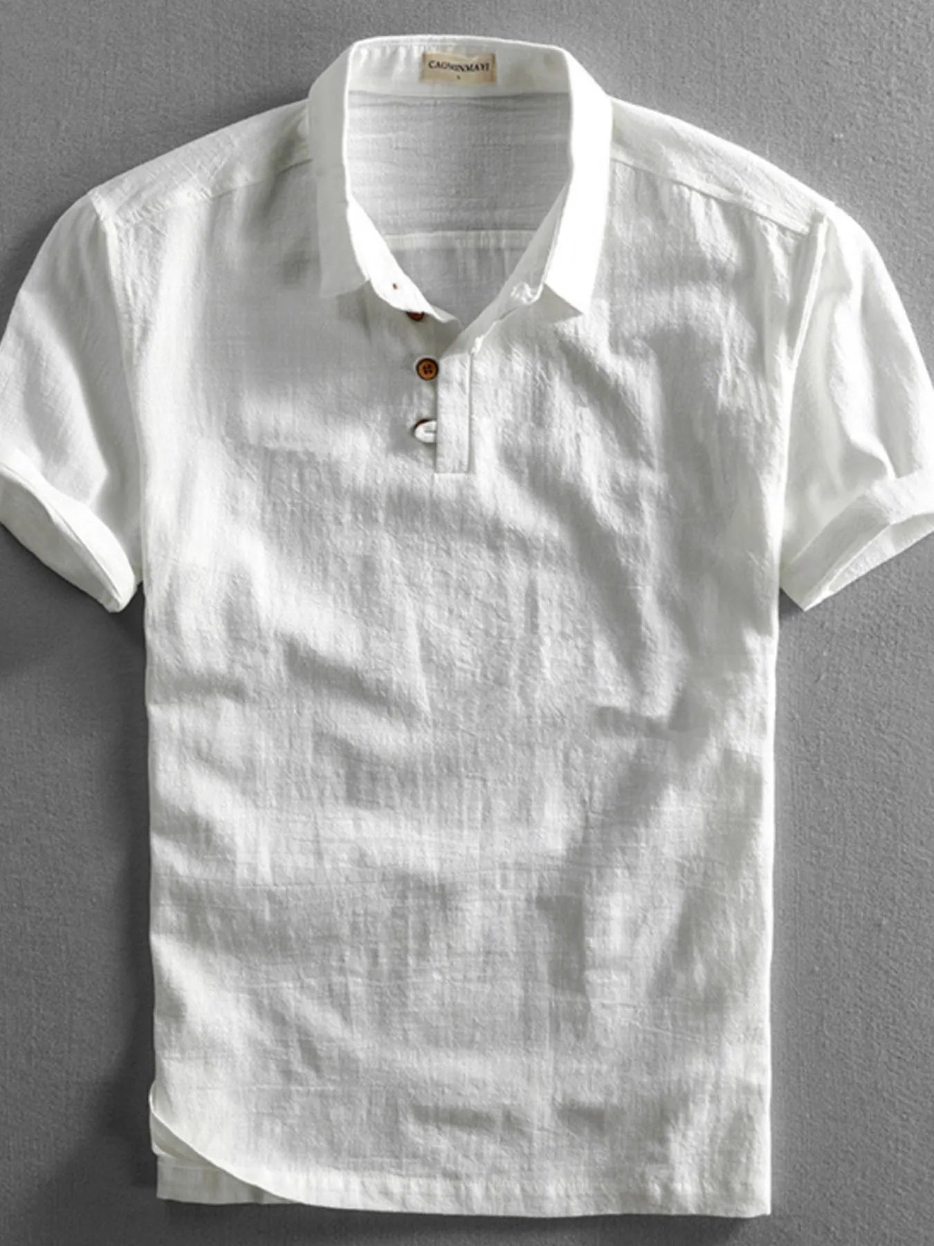 Grey Cotton Short Sleeve Polo Plus Size for men.