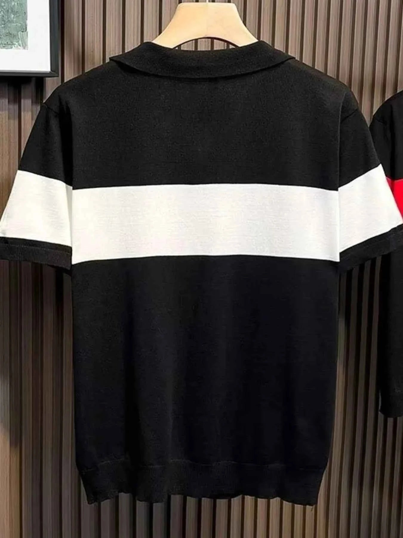 Men's Full Size Color Block Short Sleeve Polo Plus Size