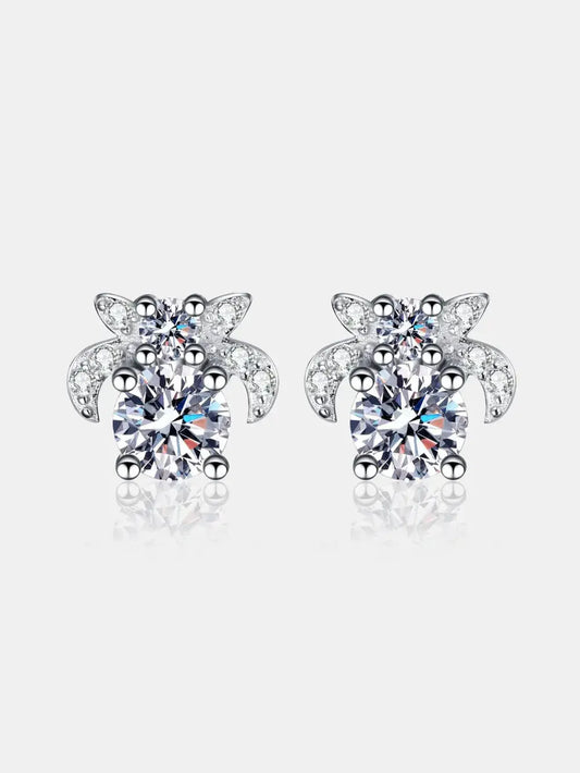 1 Carat Moissanite 925 Sterling Silver Stud Earrings.