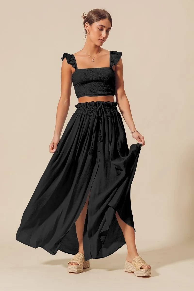 Flowy Top and Maxi Skirt Set for women.