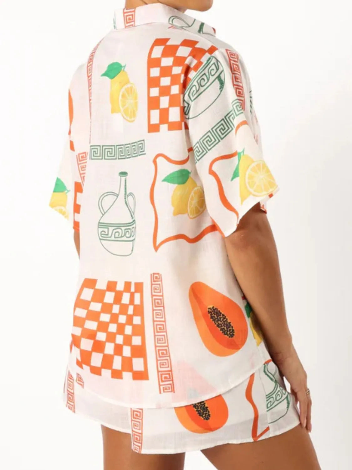 Button Up Top and Shorts Set WOMEN - CHIC TB