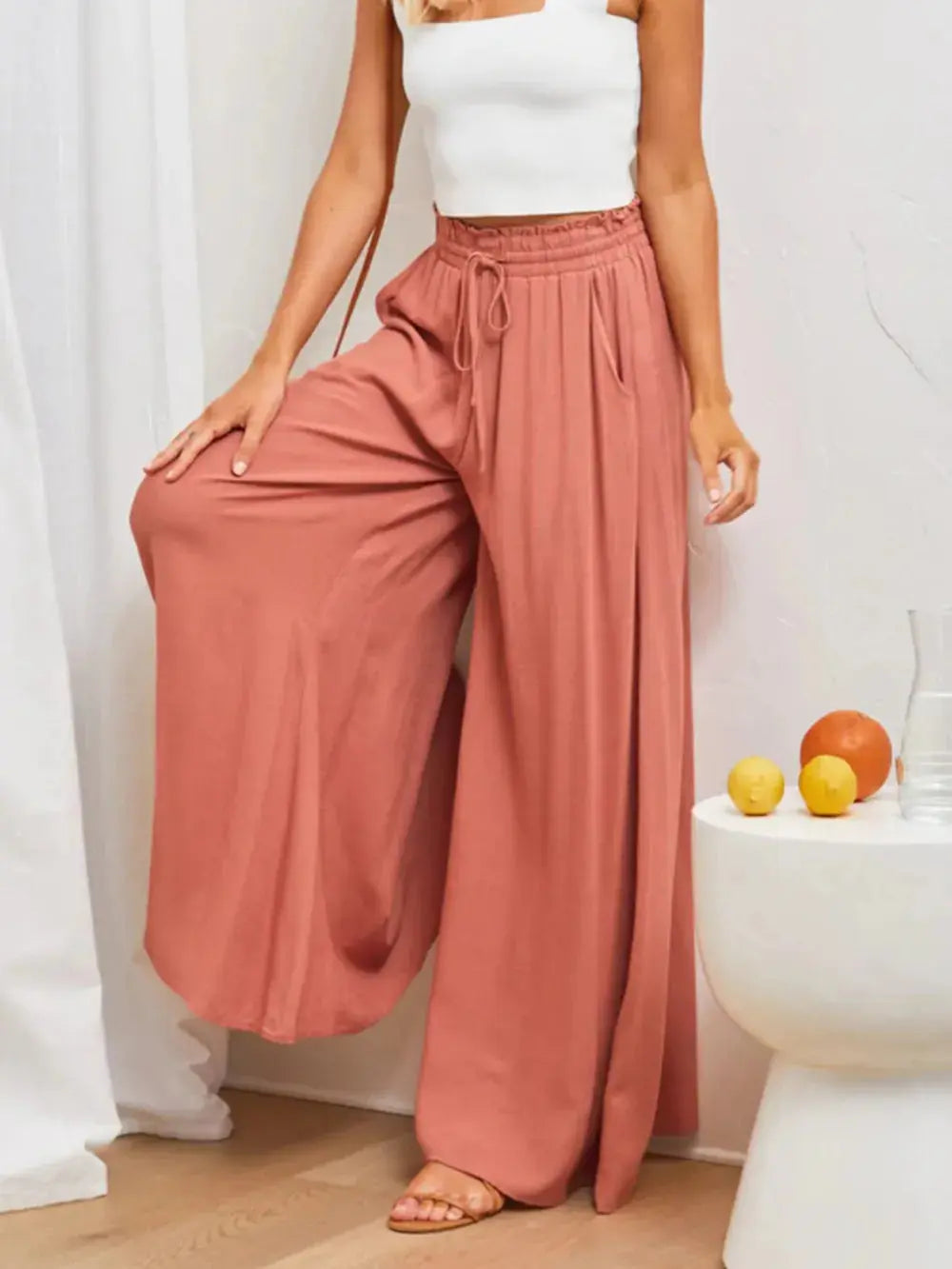 High Waist Wide Leg Pants.