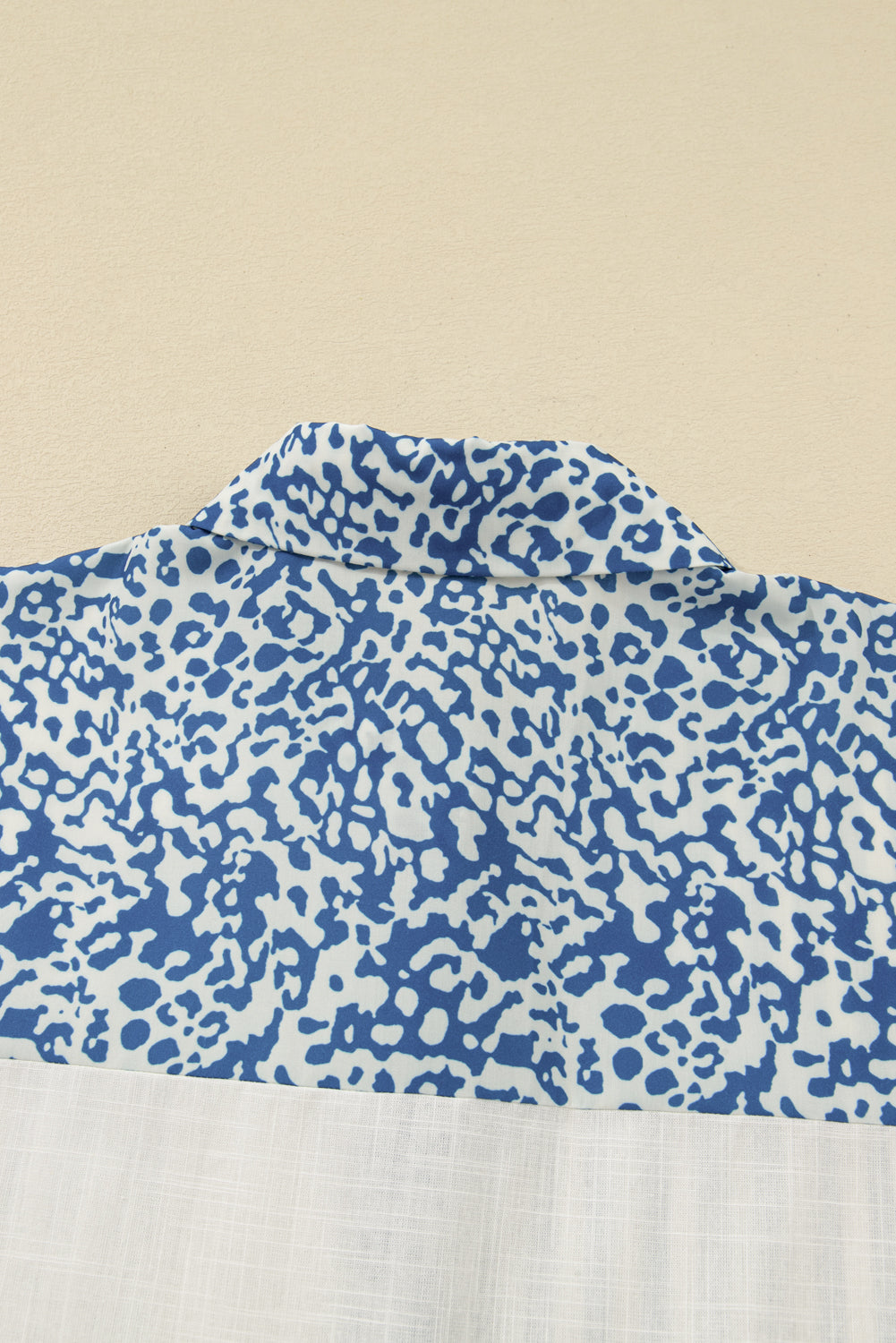 Sky Blue Leopard Striped Patchwork Casual Plus Shirt Dear-Lover Dropshipping