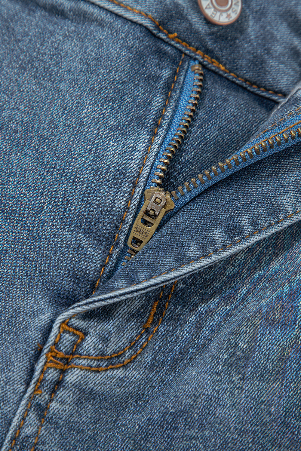 Dusk Blue 2 Button High Waist Piping Trim Bootcut Jeans Dear-Lover Dropshipping