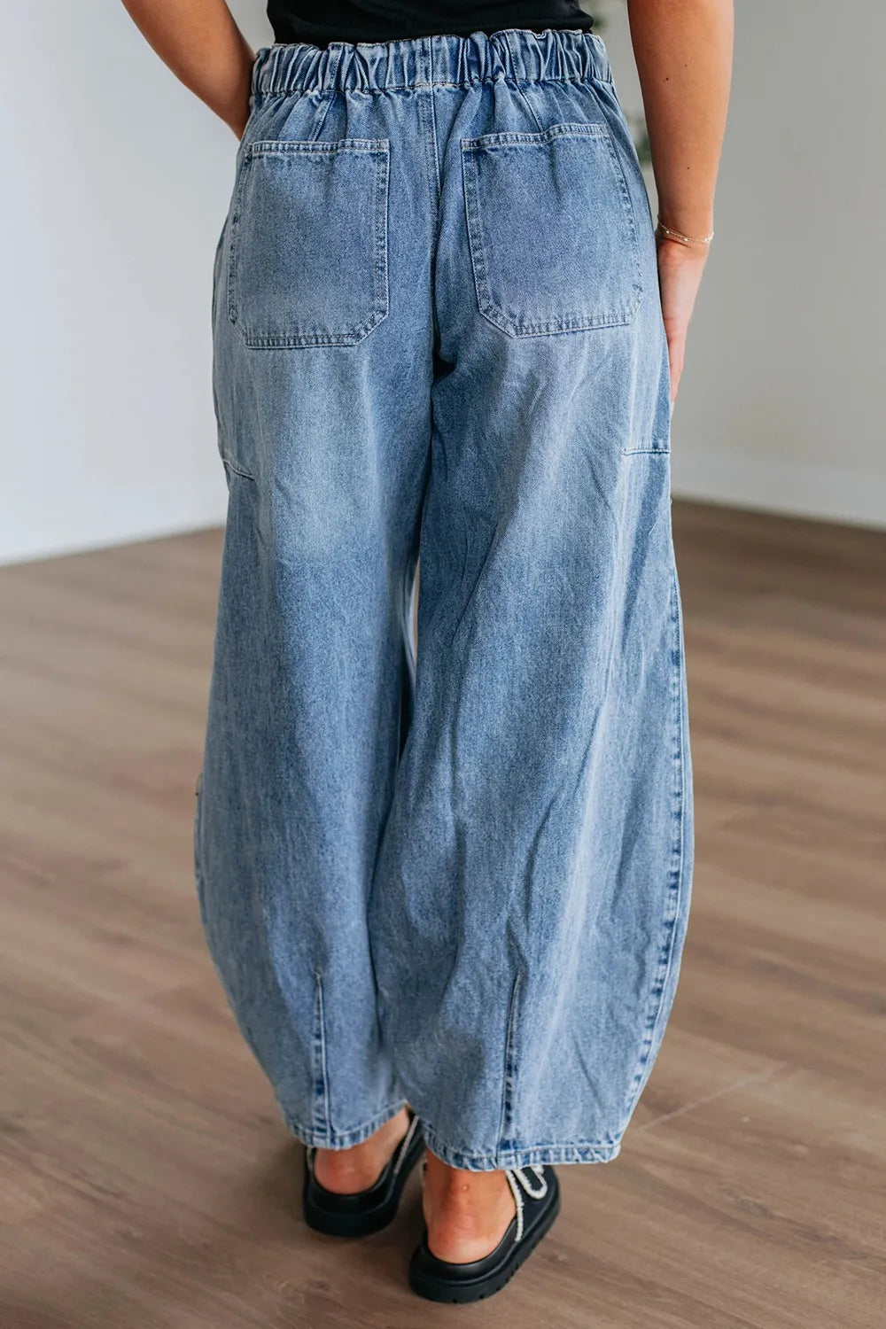 Wide Leg Drawstring Jeans.