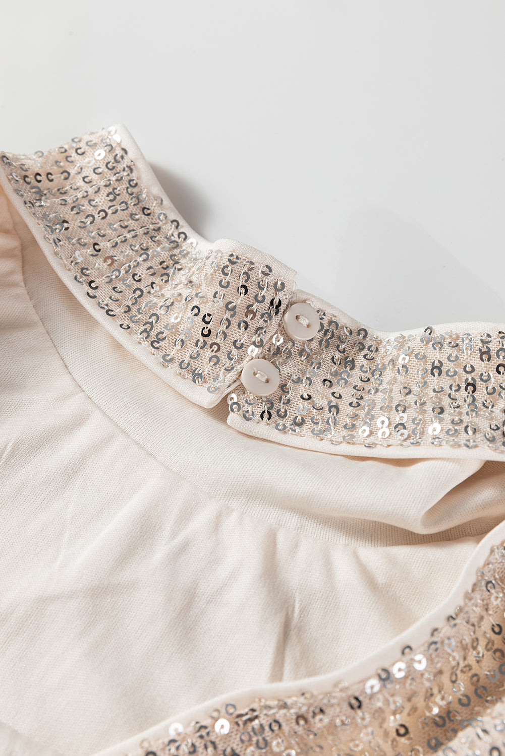 Jet Stream Sequin Mock Neck Drape Open Back Bell Sleeve Top Dear-Lover Dropshipping