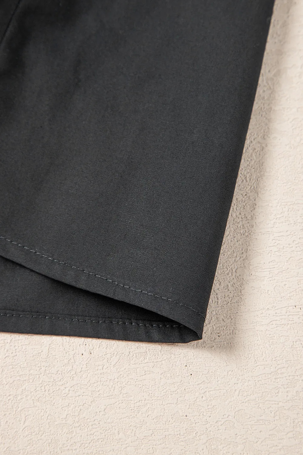 Button Down Puff Sleeve Ruffle Hem Dress.