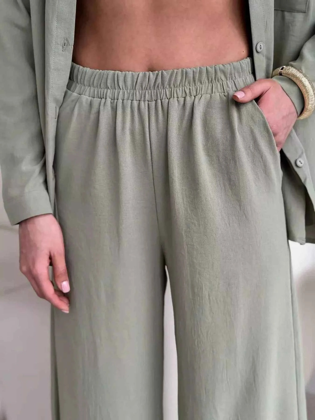 Button Down Shirt and Pants Set