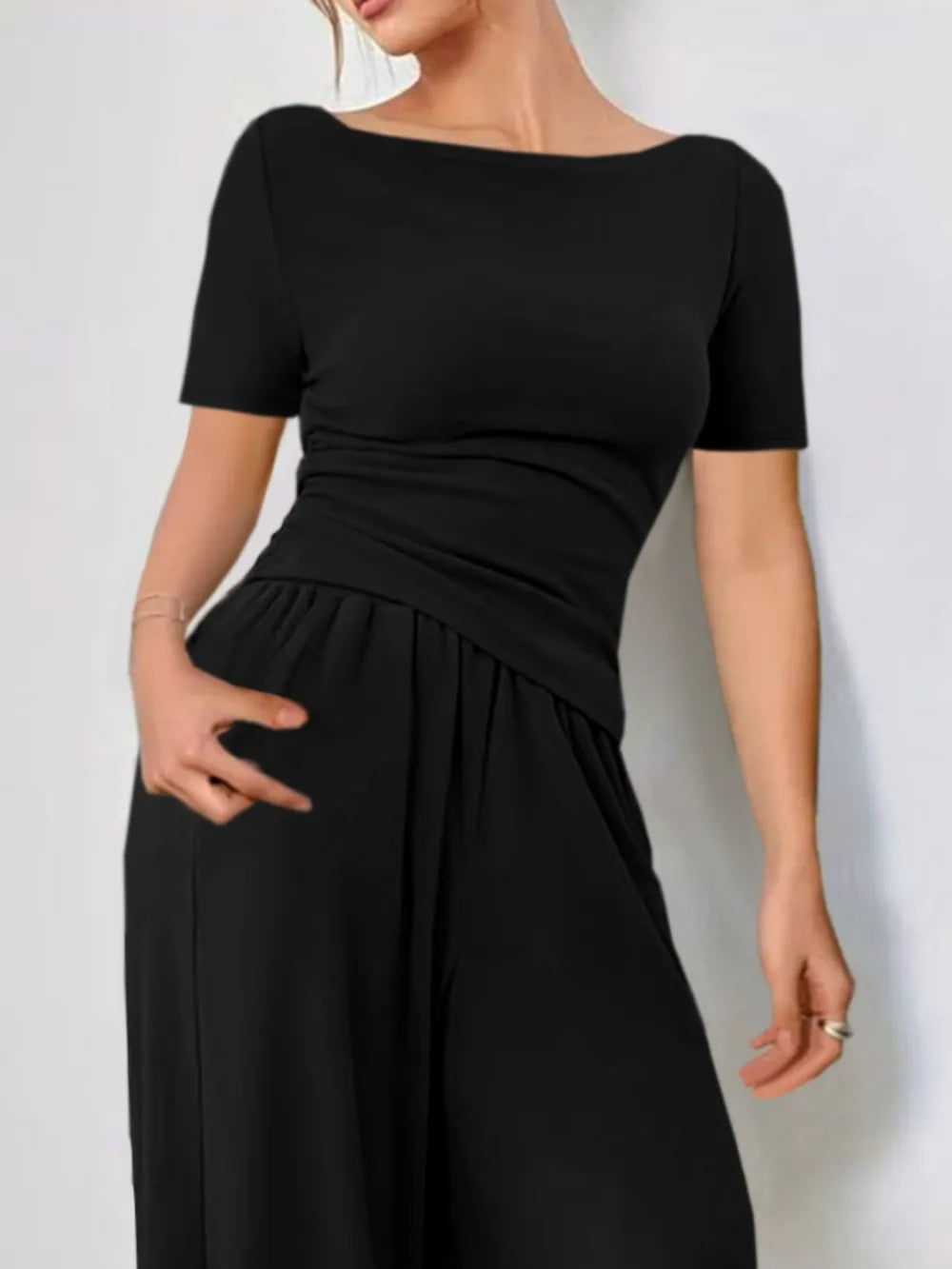 Short Sleeve T-Shirt and Pants Set - CHIC TB