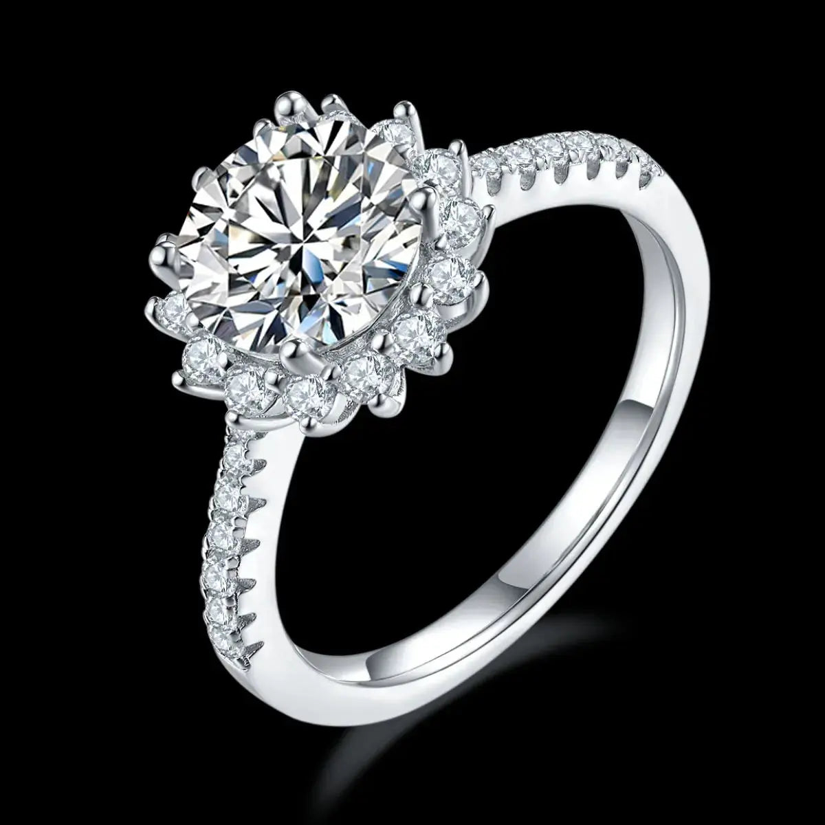 2 Carat Moissanite 925 Sterling Silver Ring.