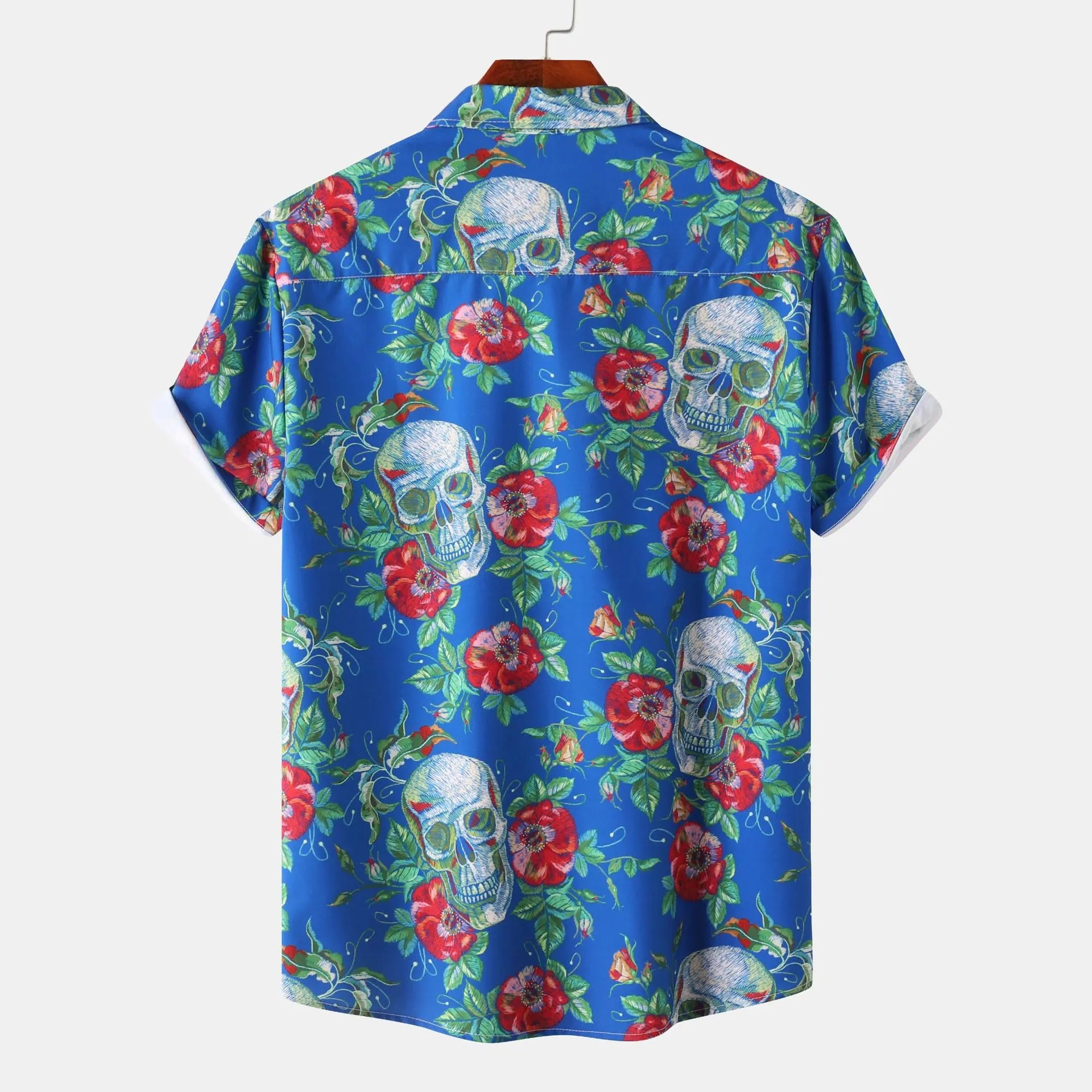 Men's Full Size Printed Short Sleeve Casual Shirt Plus Size.