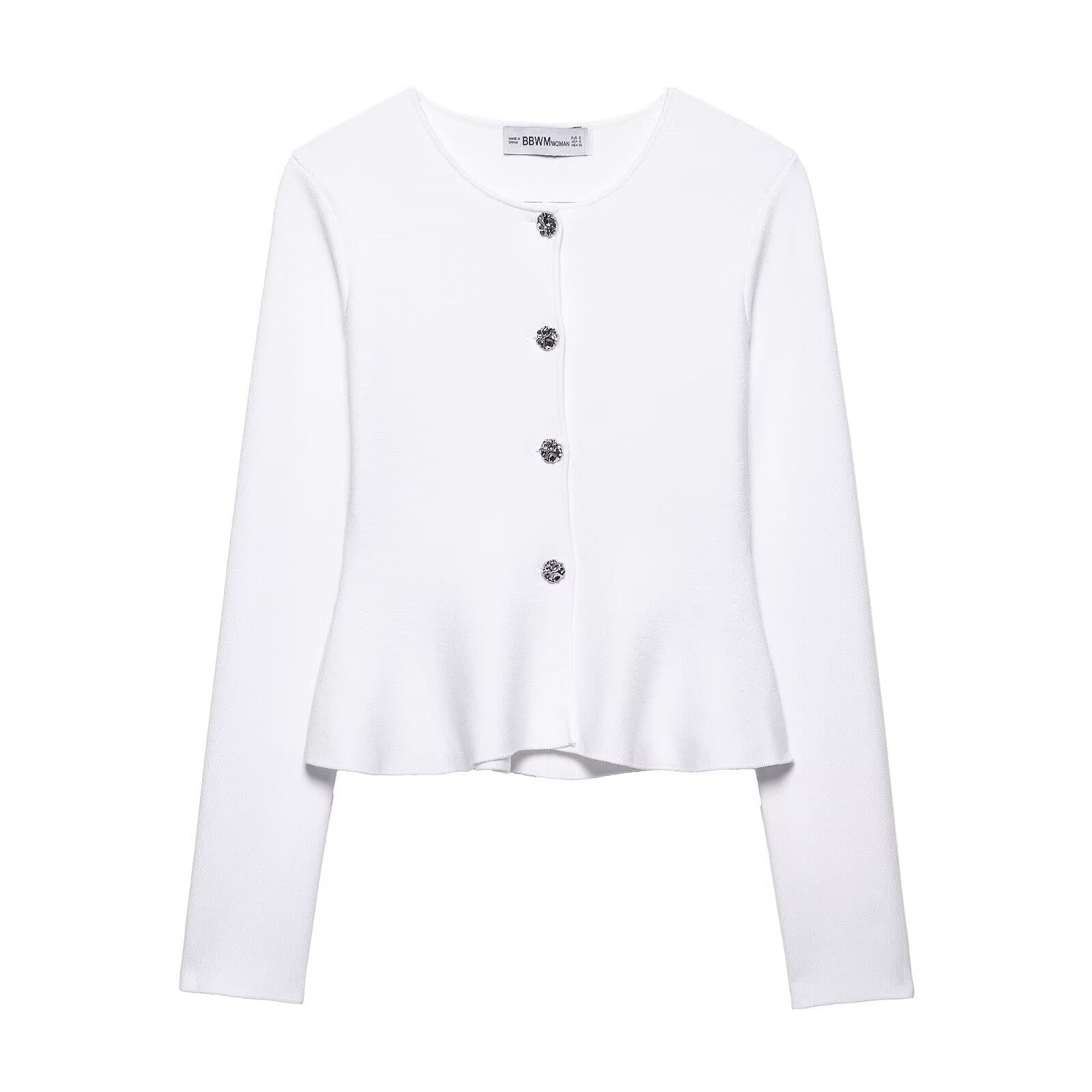 Knitted jacket with pleated hem and half skirt set