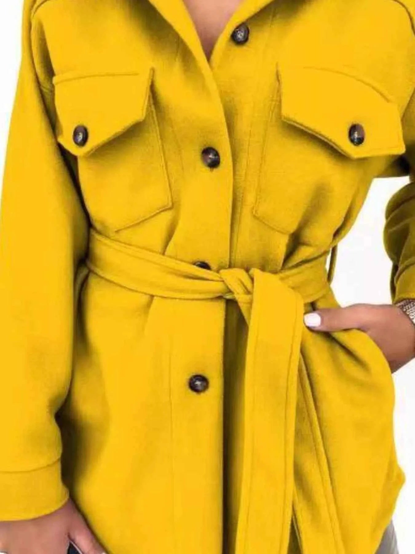 Button-Down Tie Waist Coat