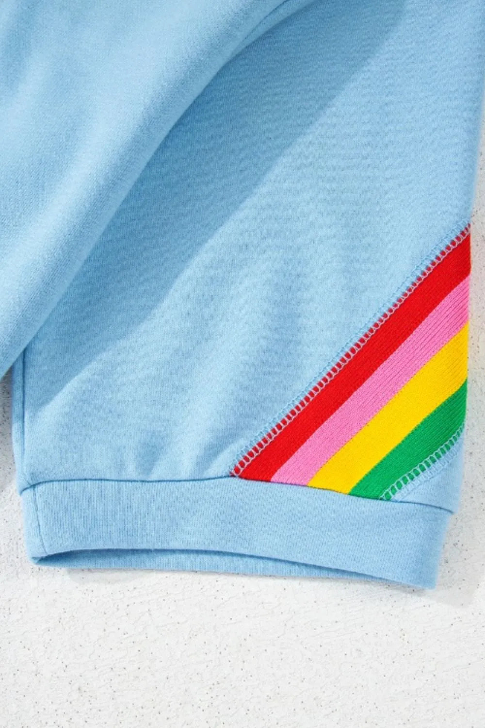 Rainbow Collared Short Sleeve Top and Shorts Set.