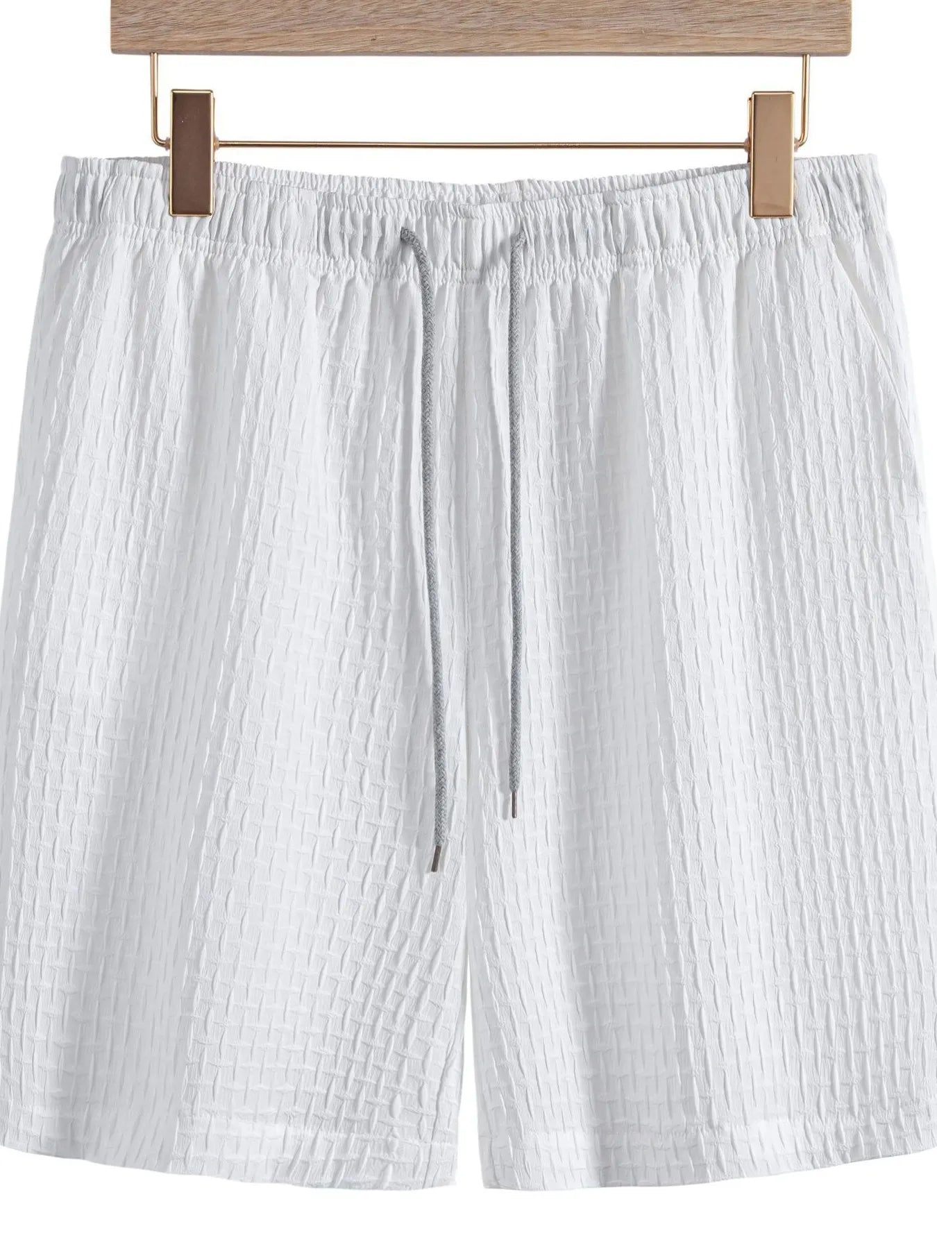 Men's Classic Textured Shorts with Elastic Waist.