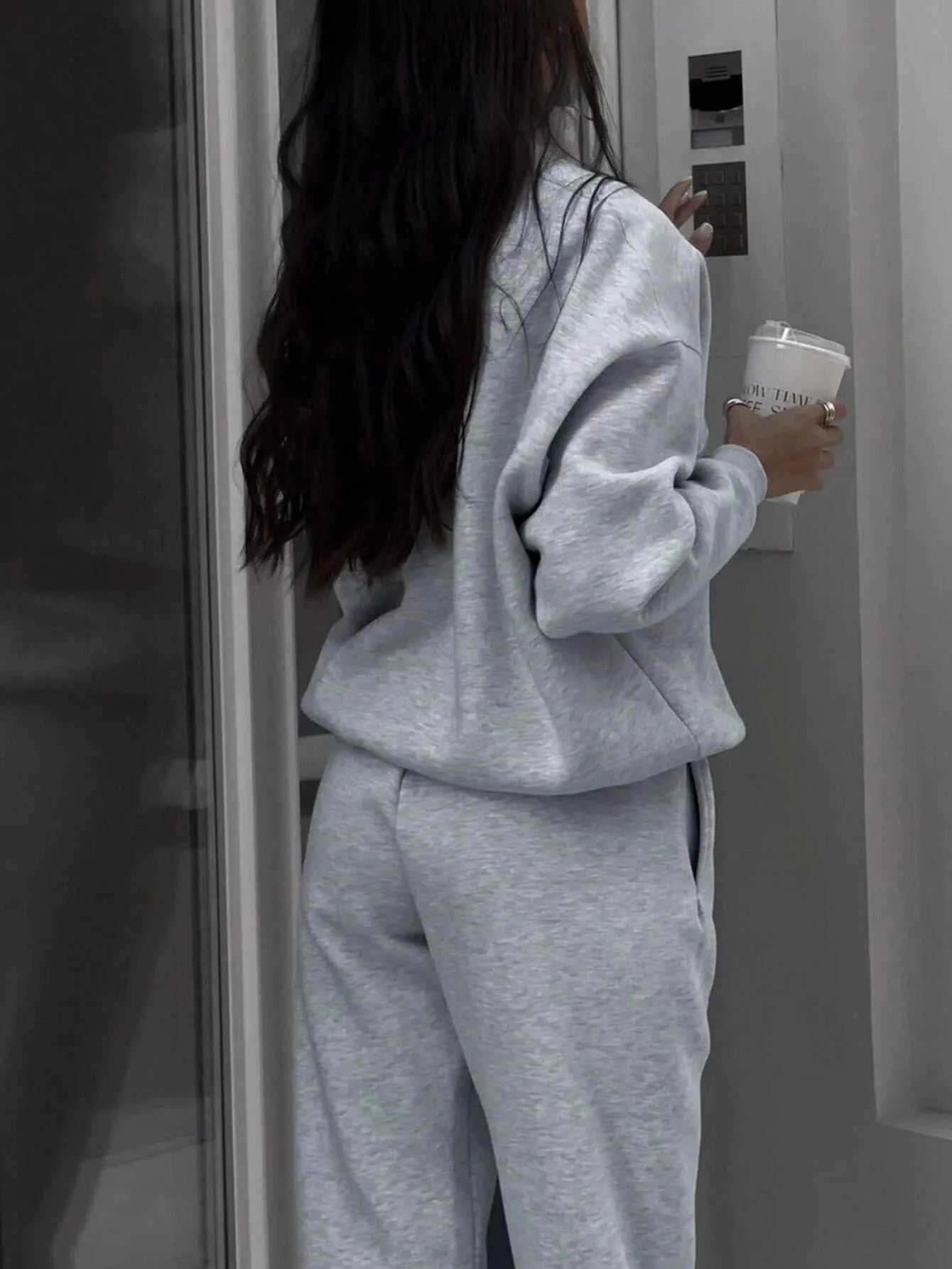 Half Zip Sweatshirt and Pants Set