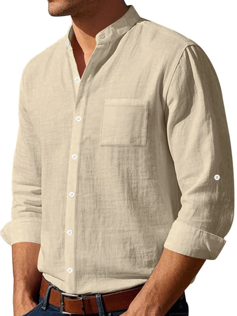 Men's Full Size Button Down Long Sleeve Shirt Plus Size.