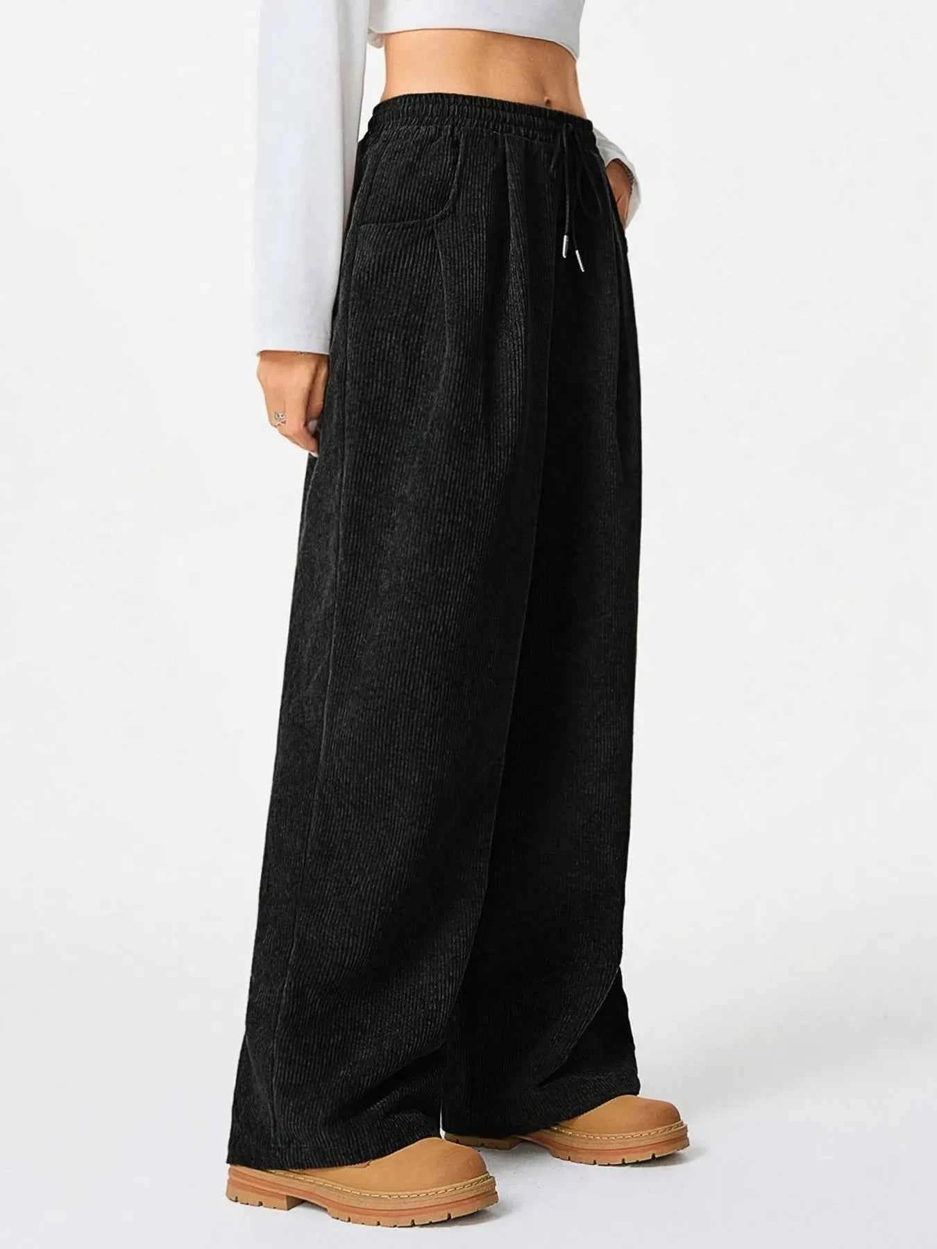 Wide Leg Drawstring Pants