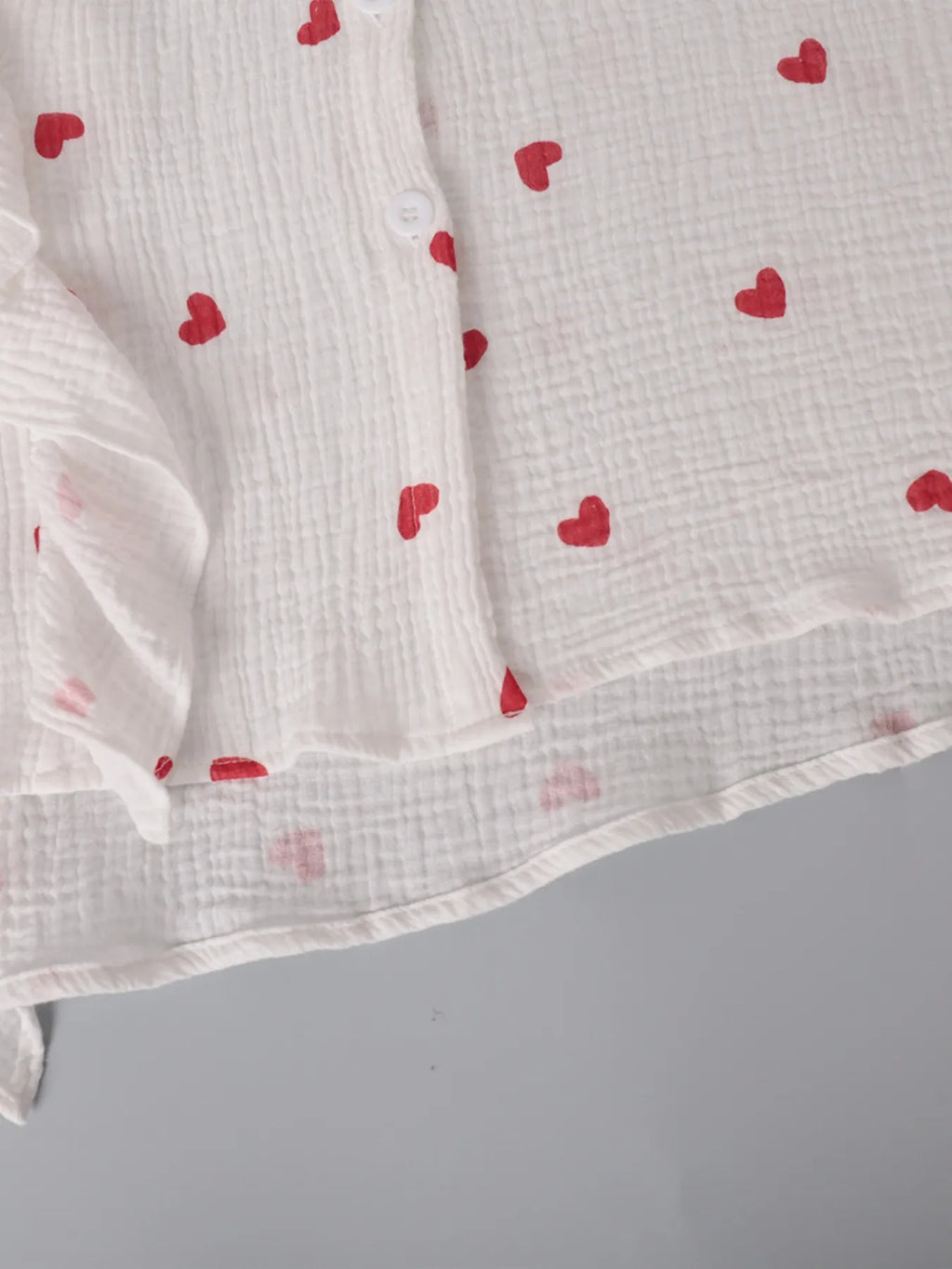 Colorful Heart Print Shirt and Shorts Set.