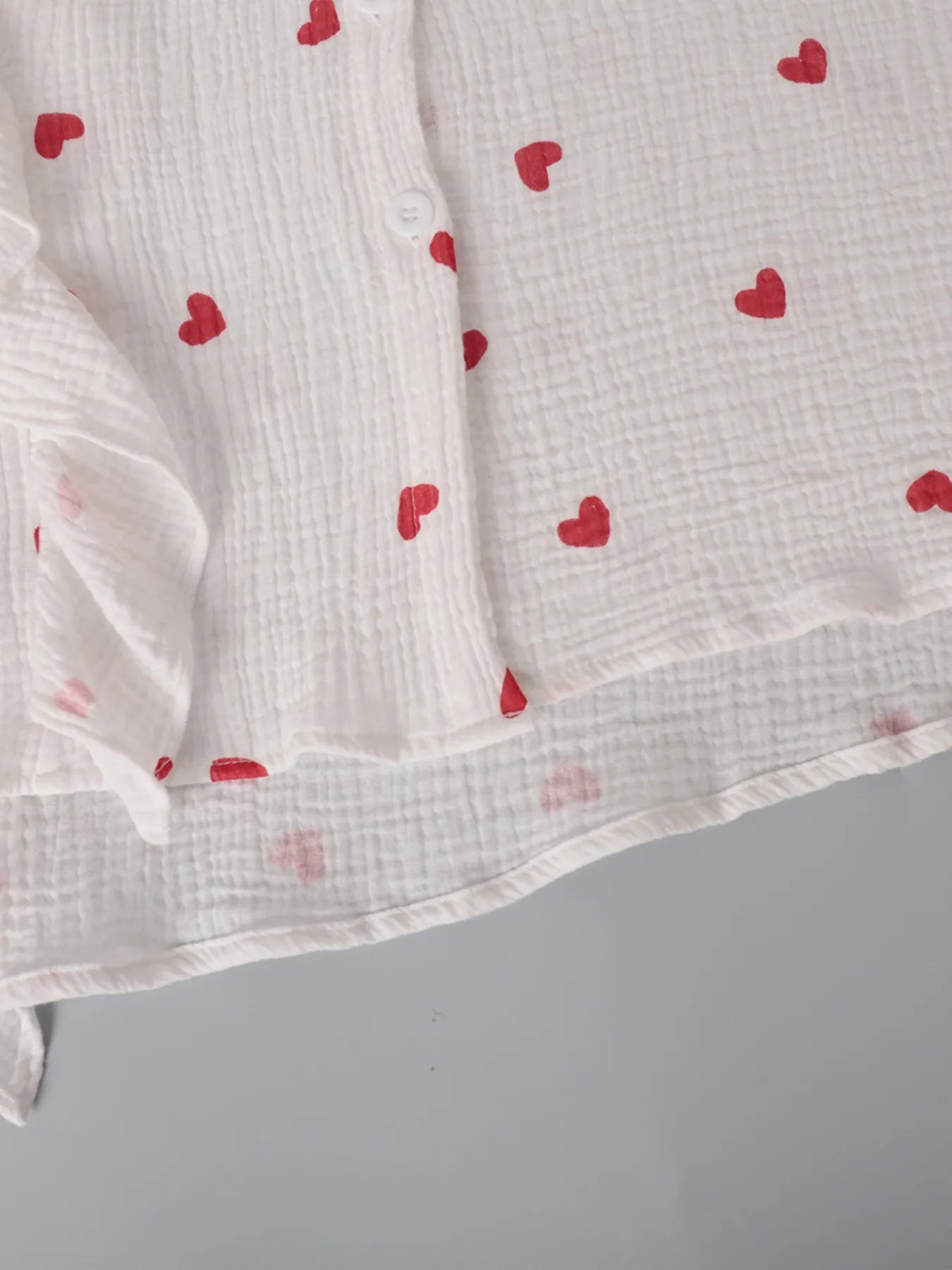 Colorful Heart Print Shirt and Shorts Set.