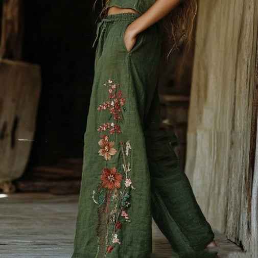 Pants Women's Linen Wild Wide Legs