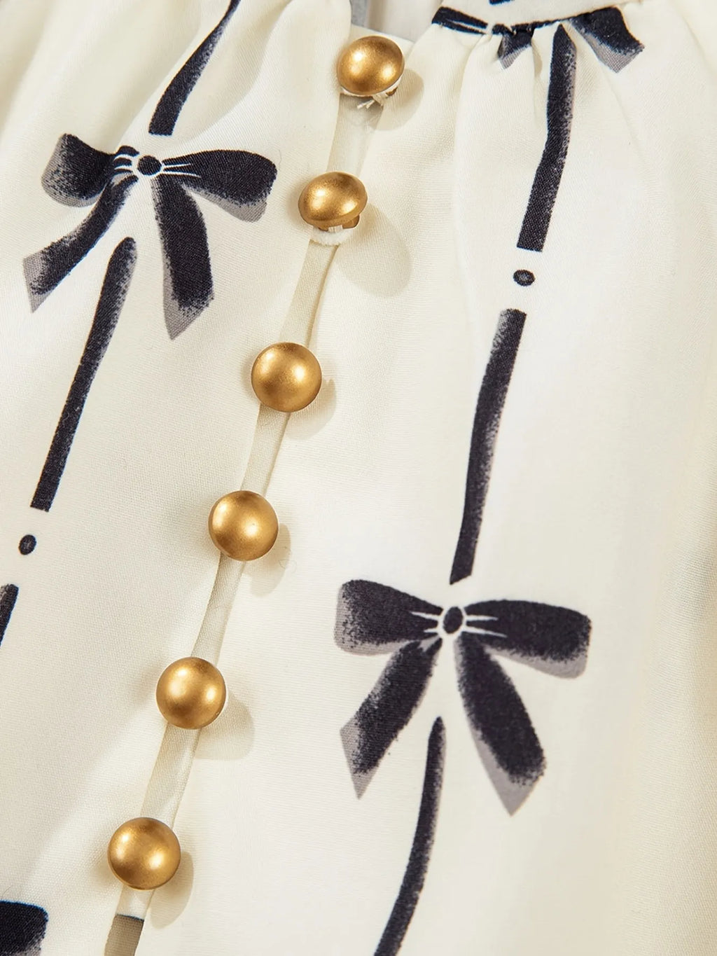 Bow Print Button Front Shirt Dress.