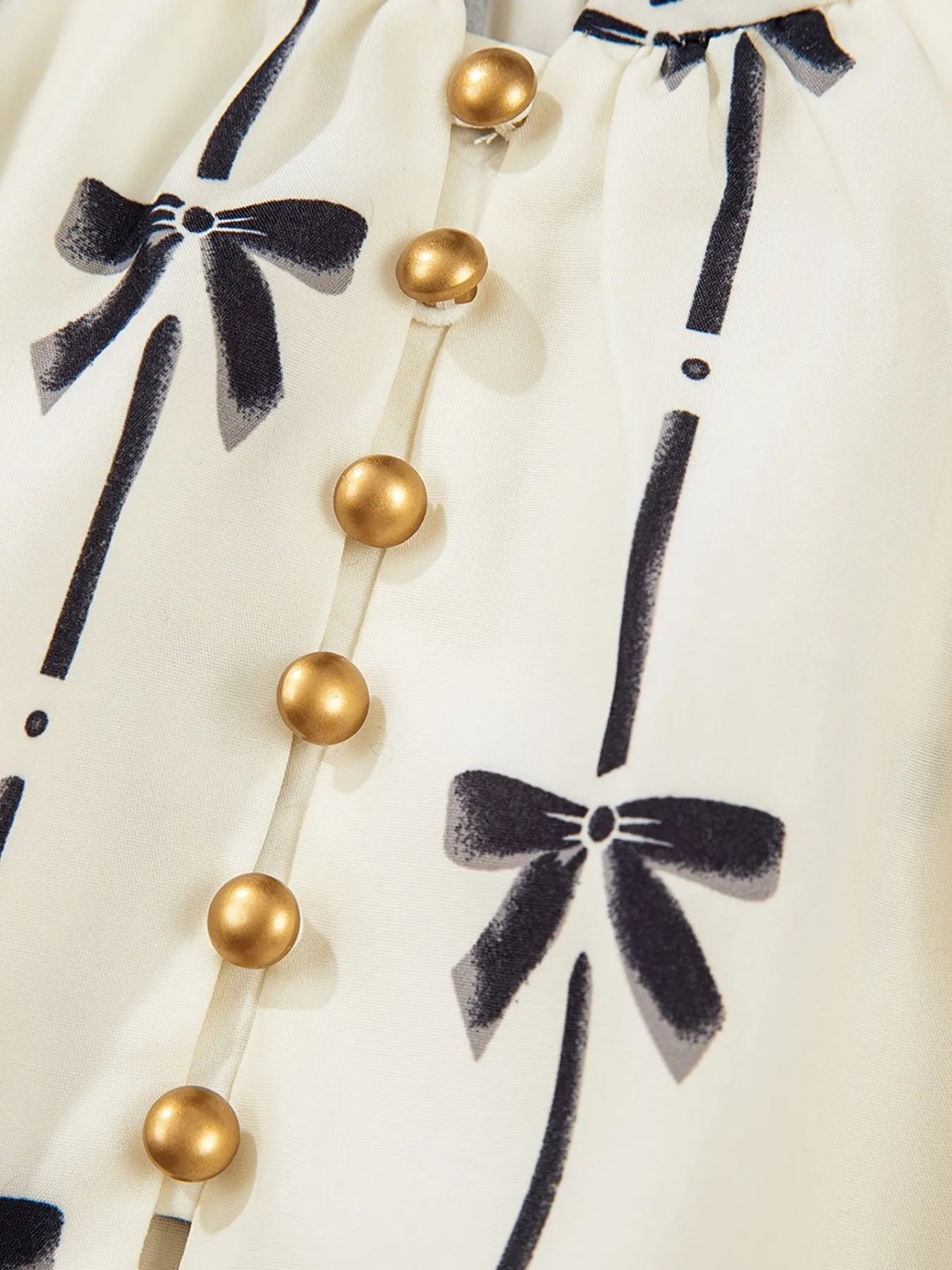 Bow Print Button Front Shirt Dress.