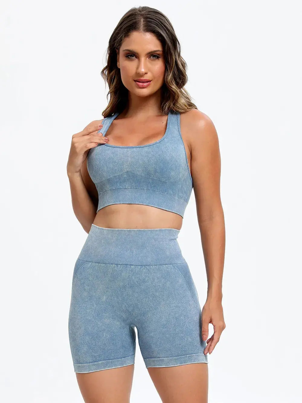 Scoop Neck Wide Strap Top and Shorts Active Set.