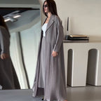 Minimalist Pleated Duster & Wide-Leg Pants Set eprolo