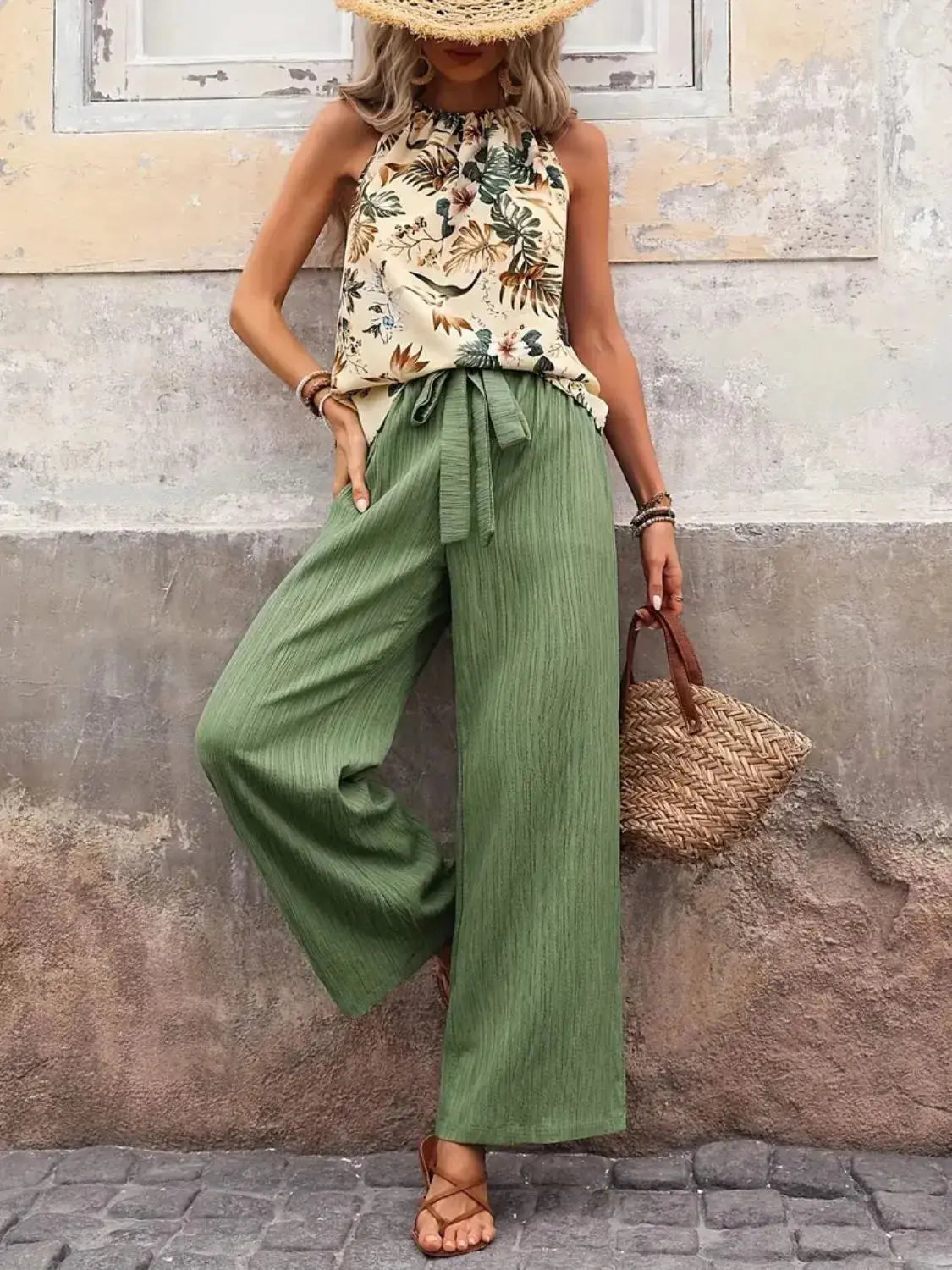Tank Top and Wide Leg Pants Set - CHIC TB