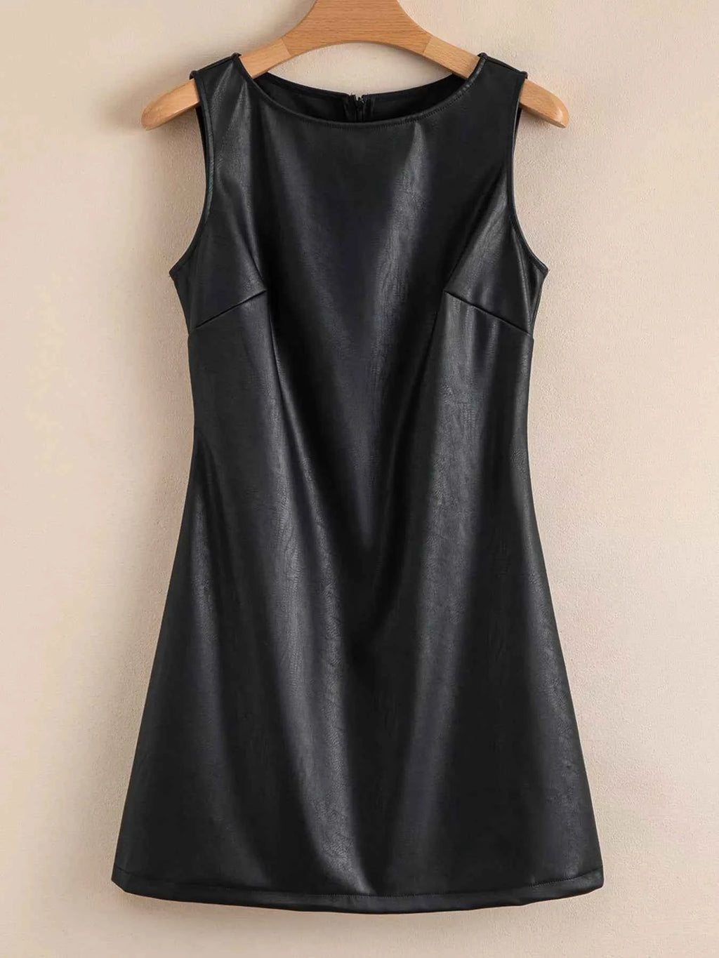 Vegan Leather Sleeveless Mini Dress