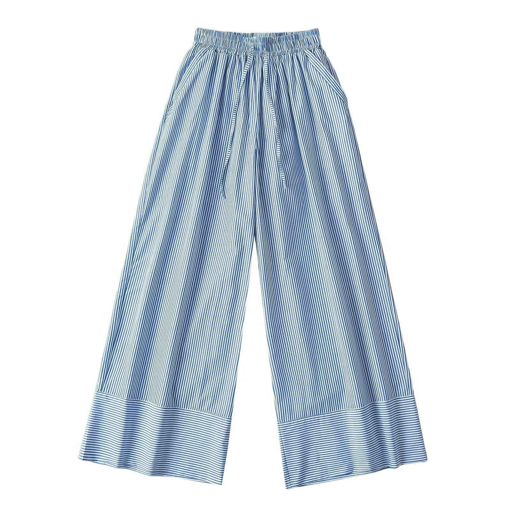 Striped wide leg pants for women