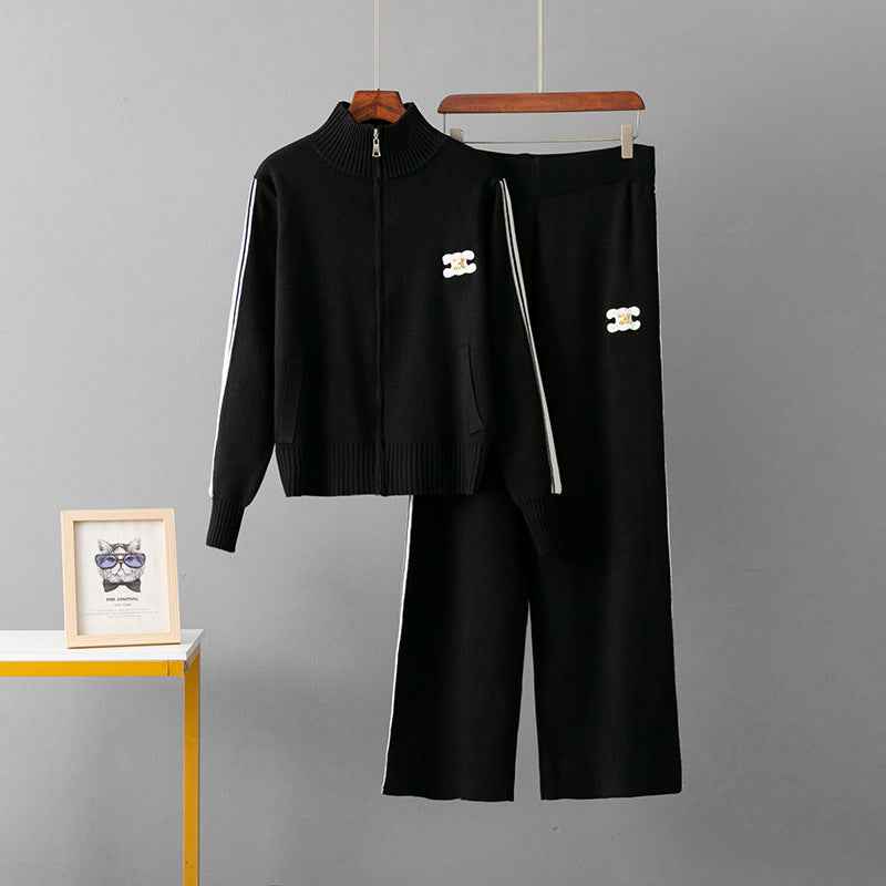 Sports suit women's zipper hoodie two-piece set