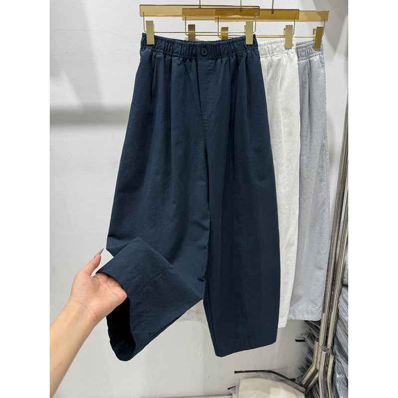Waist Casual Pants for Women Loose Slimming Nine-Point Scissors Pants Harem Dad Pants Trendy