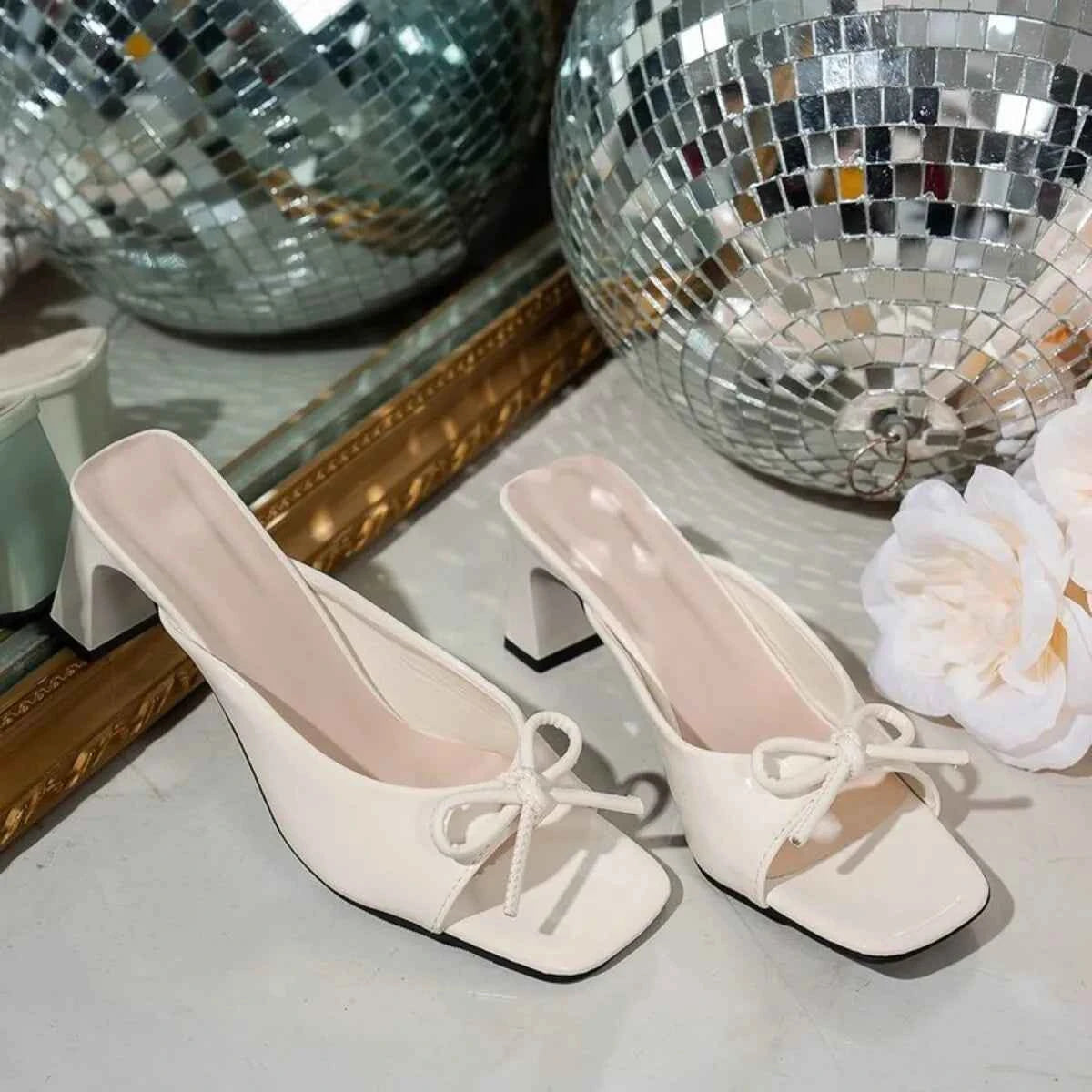 Bow Block Heel Sandals