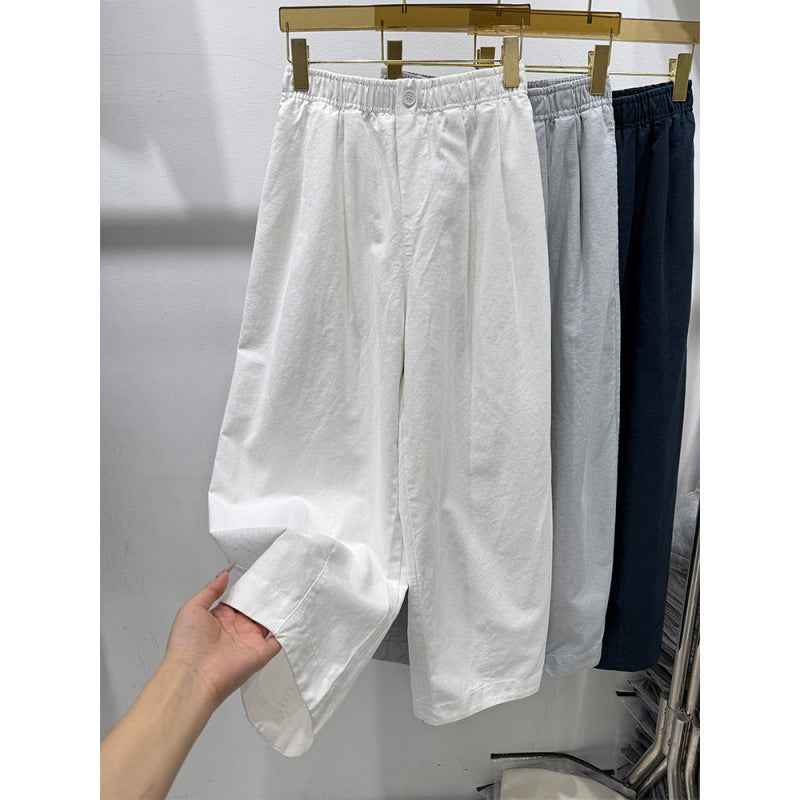 Waist Casual Pants for Women Loose Slimming Nine-Point Scissors Pants Harem Dad Pants Trendy