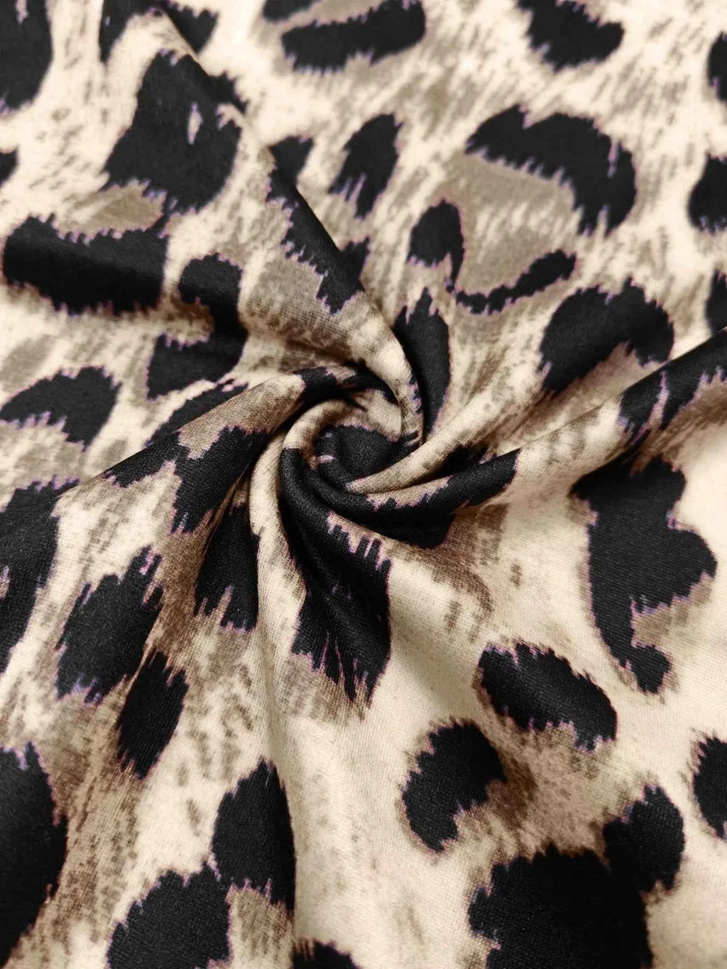 Plus Size Leopard Print Long Sleeve Top and Pants Set