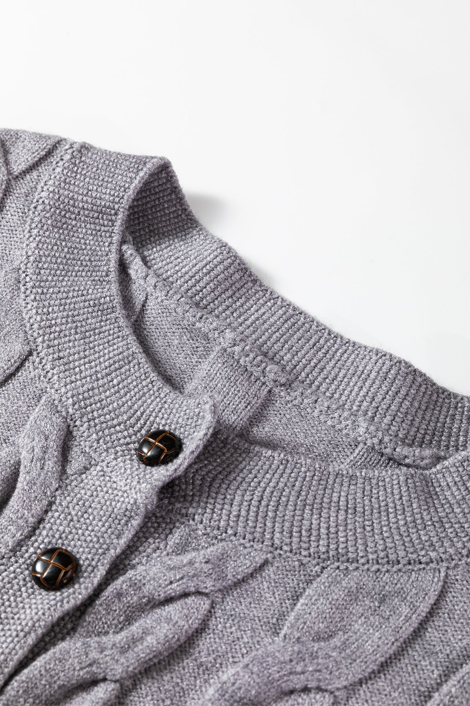 High Cable Knit Cardigan Sweater