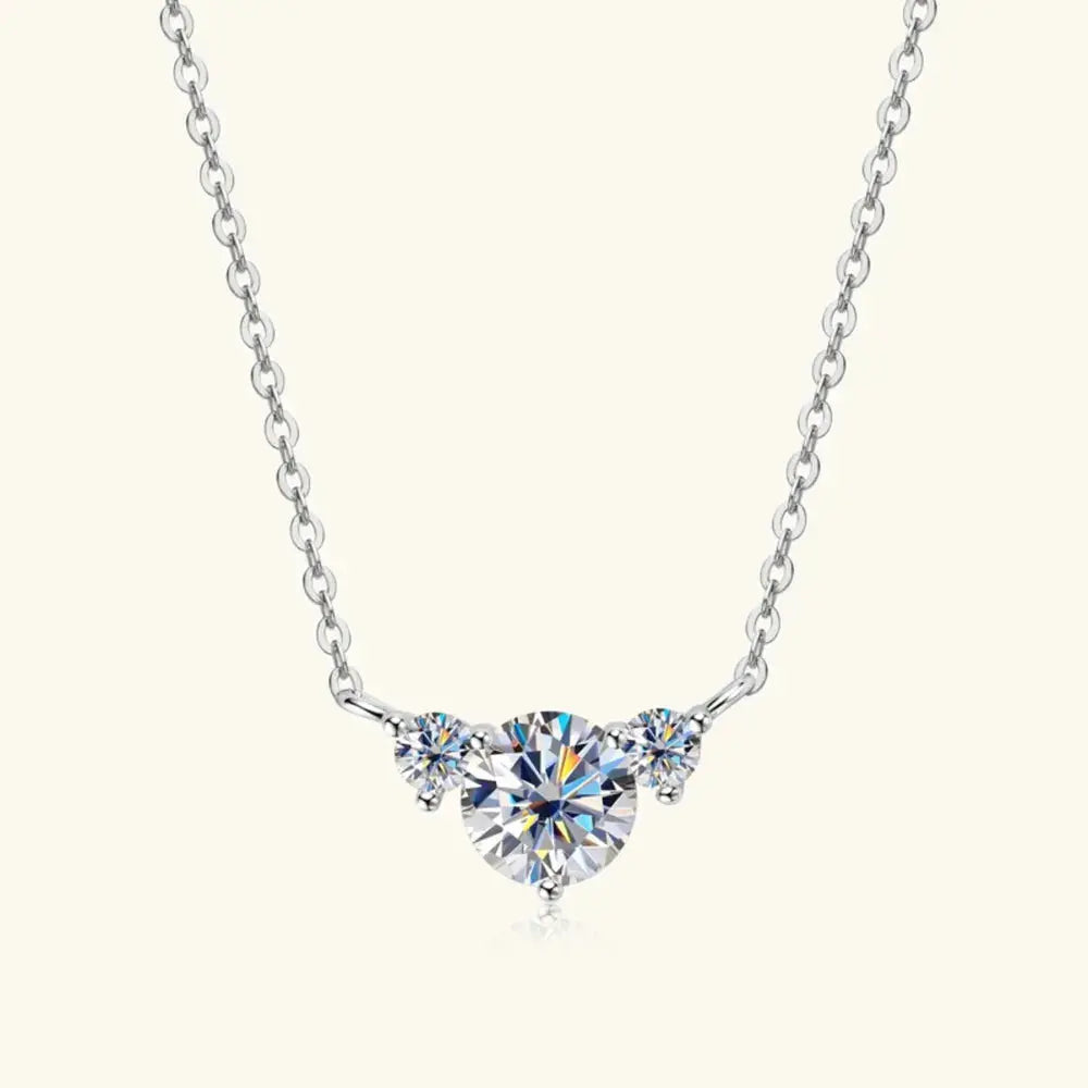 1.2 Carat Moissanite 925 Sterling Silver Necklace.