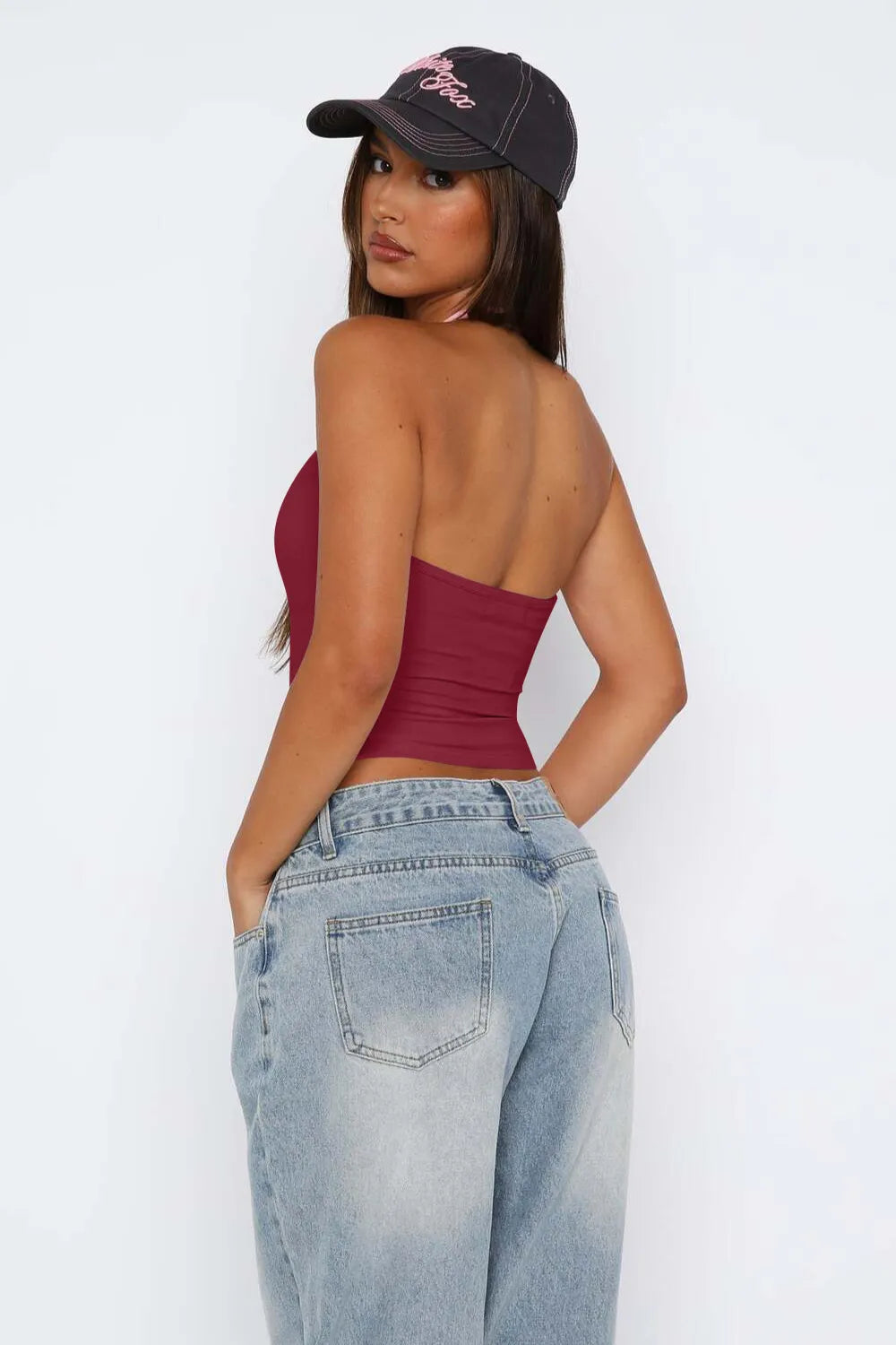 Lovelet Halter Neck Cropped Slim Cami.