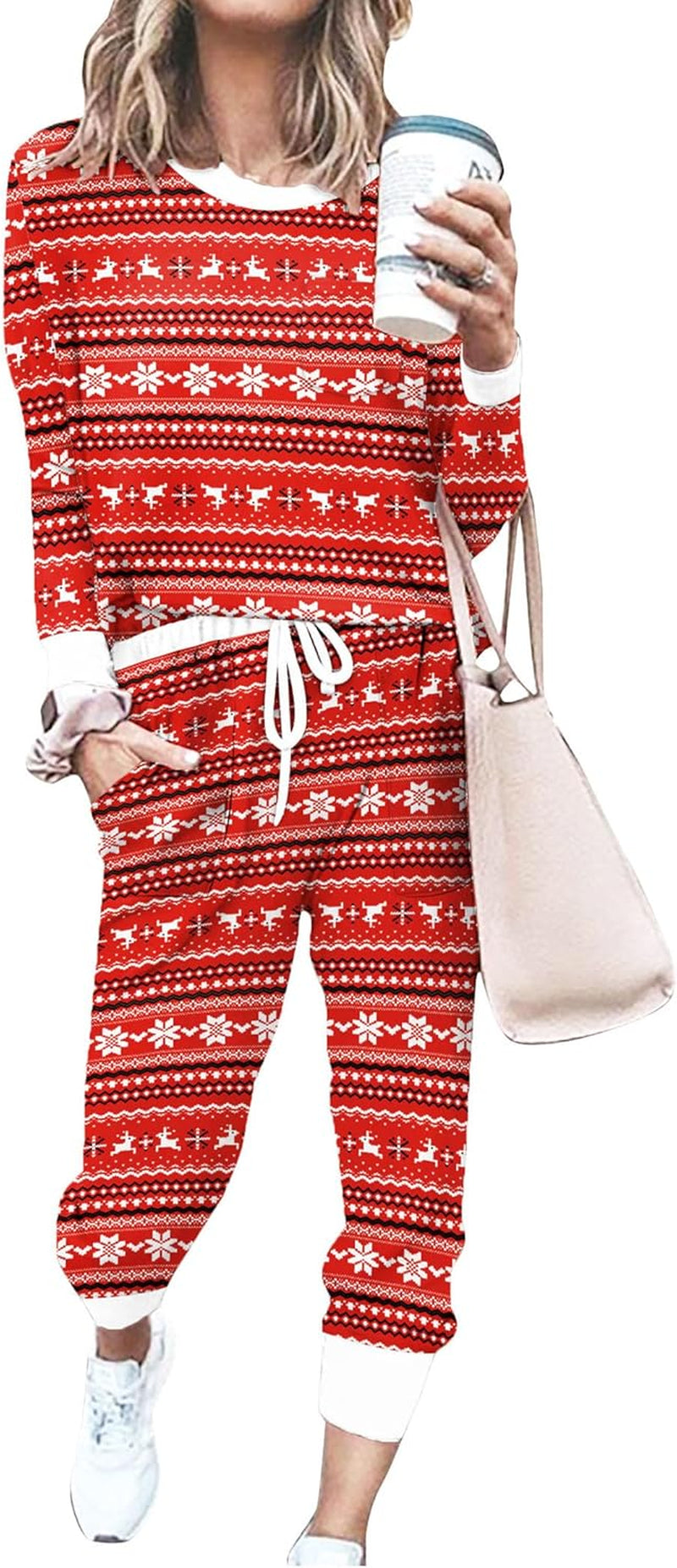 Bofell Lounge Sets for Women Two Piece Travel Outfits Sweatsuits 2 Piece Fashion 2024 Trendy Pajamas