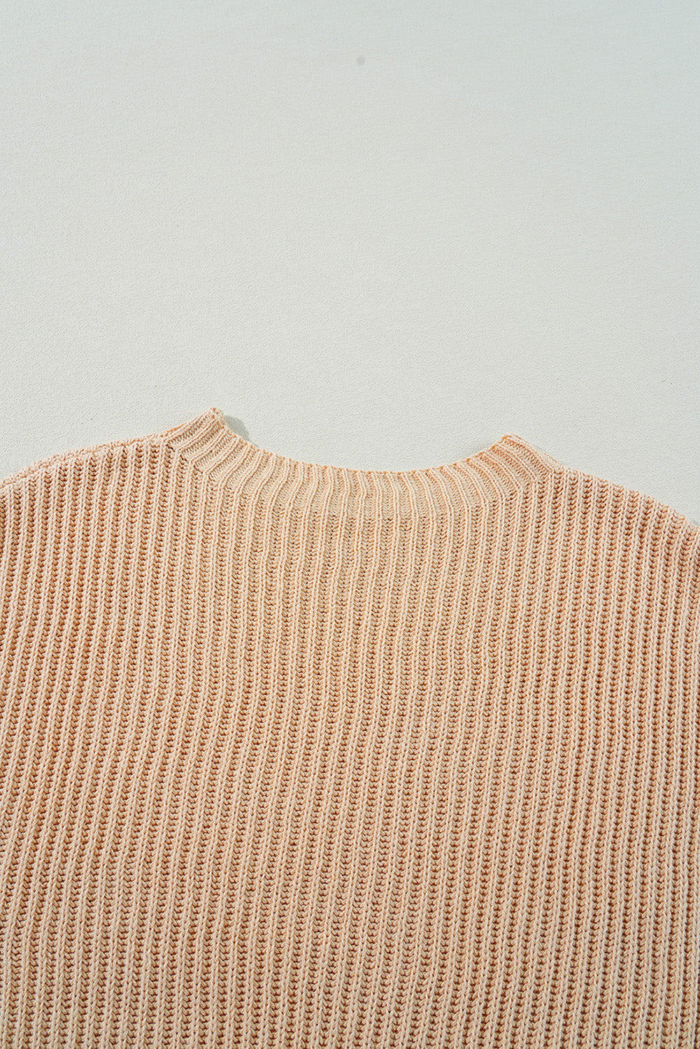 Apricot Cable Knit Drop Shoulder Side Slits Loose Sweater Dear-Lover Dropshipping