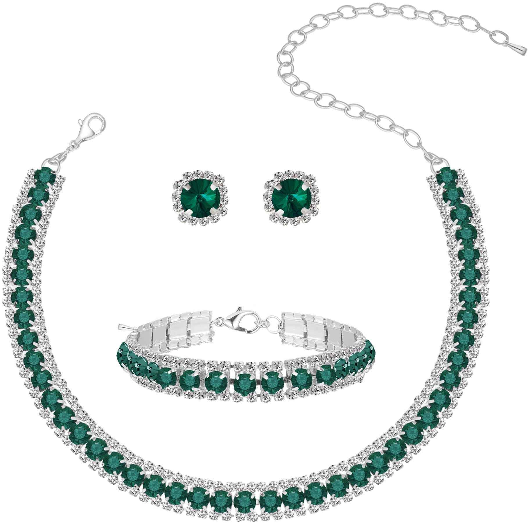 Diamond-Encrusted Sparkling Fashionable Office Lady Full-Covered Diamond Light-Luxury Necklace Set