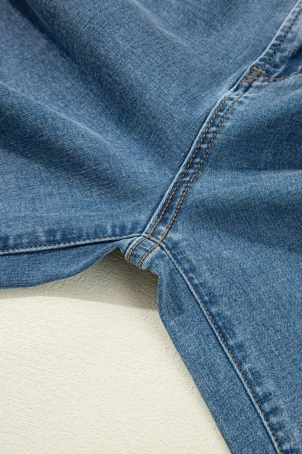 Medium Wash Super Wide Leg Denim Pants.