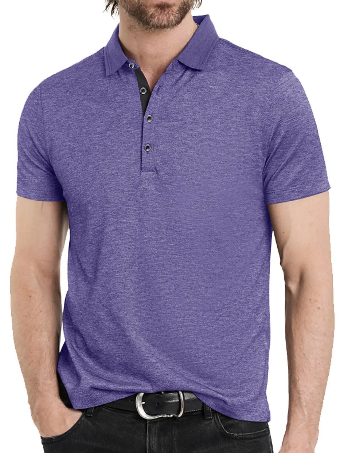 Men's Classic Heathered Short Sleeve Polo Shirt.