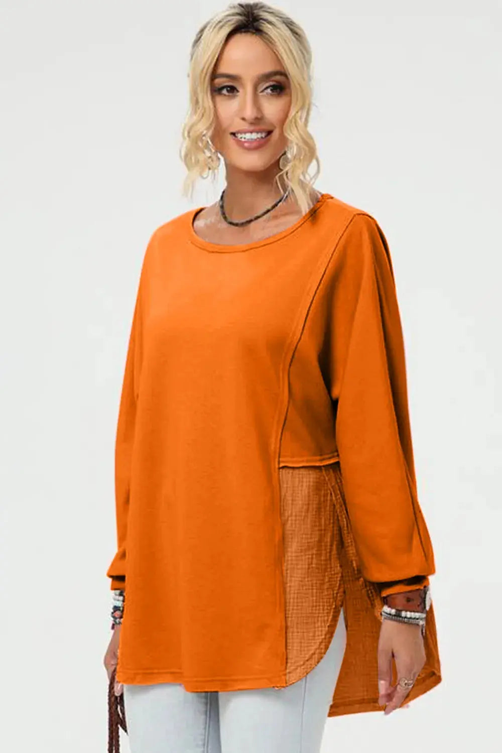 Long Sleeve High-Low T-Shirt.
